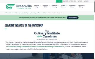 The Culinary Institute of the Carolinas at Greenville Technical College website