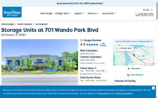SmartStop Self Storage of Mt Pleasant website