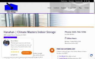Climate Masters Indoor Storage of Hanahan website