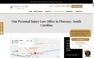 Derrick Law Firm Injury Lawyers, PC of Florence website