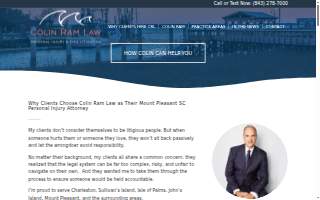 Colin Ram Law, LLC of Mt Pleasant website