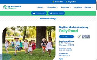 Big Blue Marble Academy Folly Road website