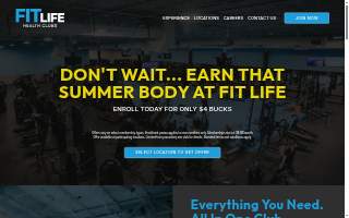 Fit Life Health Clubs website
