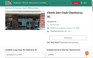 Check Into Cash of Charleston website
