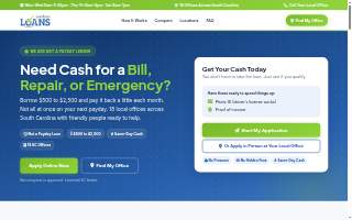 Lenders Loans of Charleston website