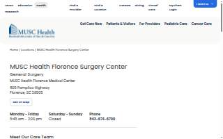 MUSC Health Florence Surgery Center website