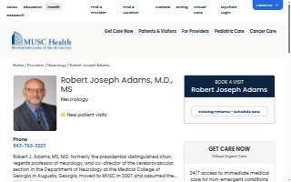 Robert Joseph Adams, MD, MS website