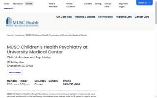 MUSC Children's Health Psychiatry at University Medical Center website