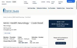 MUSC Health Neurology - Cook Road website