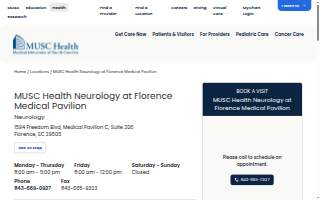 MUSC Health Neurology at Florence Medical Pavilion website