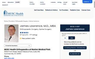 James Lawrence, MD, MBA, BA website