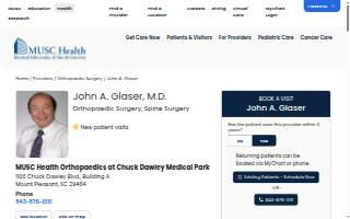 John A. Glaser, MD of Charleston website