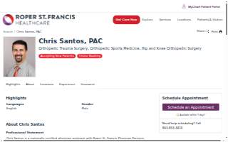 Chris Santos, PA-C website