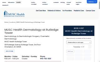 MUSC Health Dermatology at Rutledge Tower website