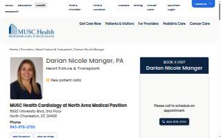 Darian Nicole Manger, PA website