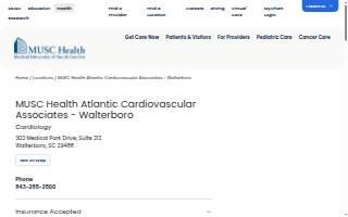 MUSC Health Atlantic Cardiovascular Associates - Walterboro website