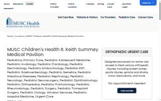 MUSC Children's Health R. Keith Summey Medical Pavilion website