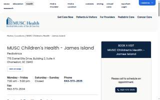 MUSC Children's Health - James Island website