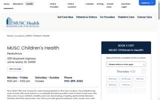 MUSC Children’s Health website