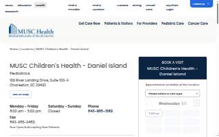 MUSC Children’s Health – Daniel Island website
