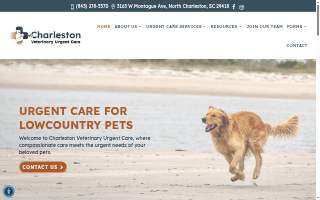 Charleston Veterinary Urgent Care website