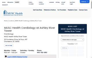MUSC Health Cardiology at Ashley River Tower website