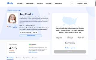 Amy Read, AGACNP-BC website