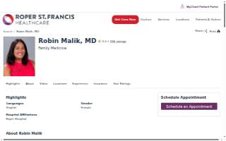 Robin Malik, MD website