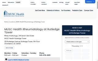 MUSC Health Rheumatology at Rutledge Tower website