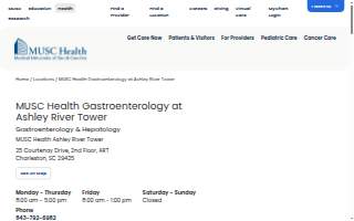 MUSC Health Gastroenterology at Ashley River Tower website