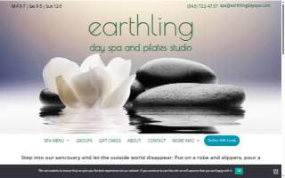 Earthling Day Spa and Pilates Studio website