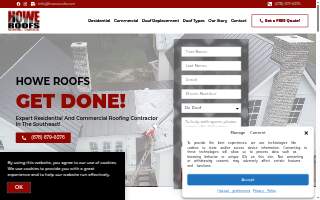 Howe Roofs website