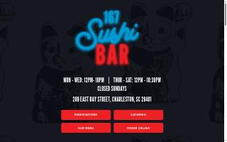 167 Sushi Bar website