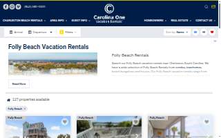 Carolina One Vacation Rentals Folly Beach website