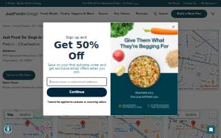 Just Food For Dogs of Charleston website