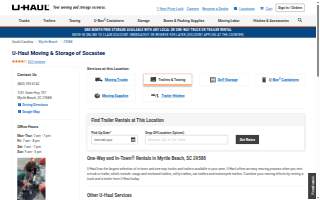 Trailer Rental at U-Haul of Myrtle Beach website