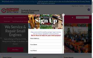Surfside Equipment Rental & Sales of Surfside Beach website