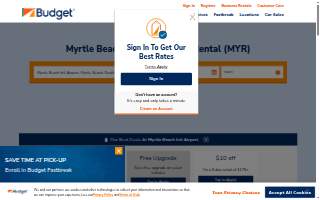Budget Car Rental of Myrtle Beach website