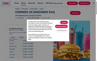Sonic Drive-In of Conway website