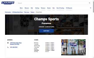 Champs Sports of Paramus website
