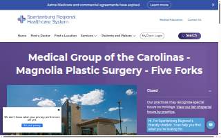 Medical Group of the Carolinas - Magnolia Plastic Surgery - Five Forks website