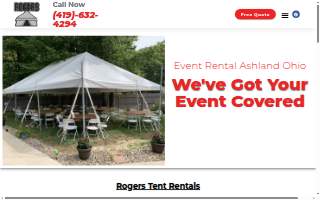 Rogers Tent Rentals website