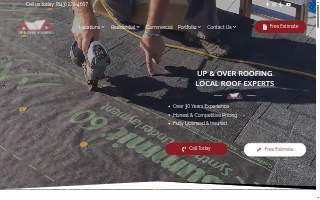 Up & Over Roofing website