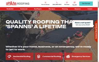 Spann Roofing & Sheet Metal website