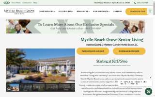 Myrtle Beach Grove Senior Living website