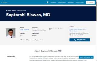 Saptarshi Biswas, MD website