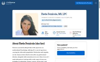 Flavia Fernicola, Counselor of Mt Pleasant website