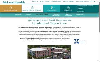 McLeod Centers for Cancer Treatment & Research website