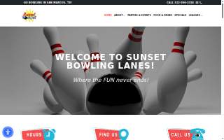 Sunset Bowling Lanes of San Marcos website