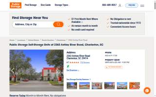 Public Storage of Charleston website